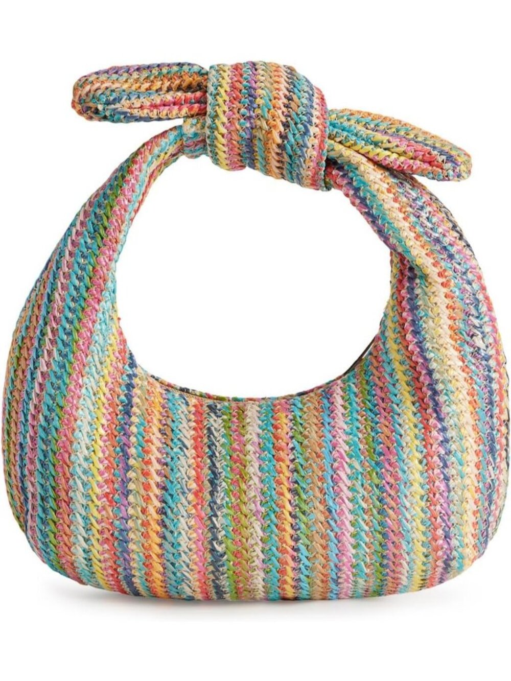 Women’s Rainbow4 Straw Woven Clutch Purse Crossbody Evening Wedding Handbag